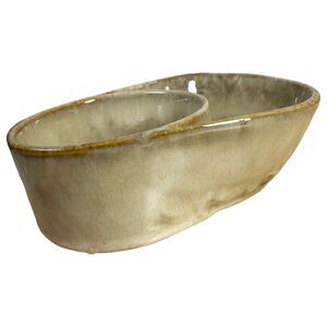 Creative Co-Op Stoneware Cracker and Soup Bowl Glazed Taupe